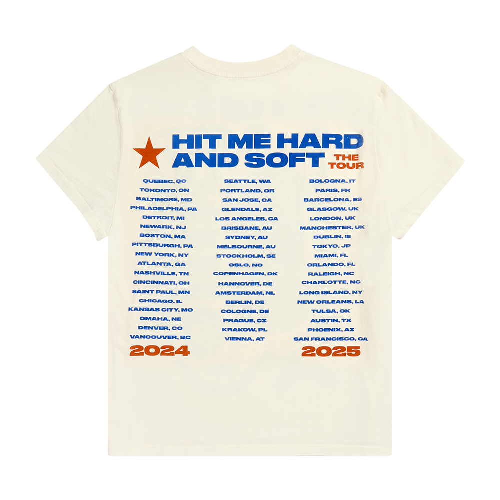 Lean HIT ME HARD AND SOFT: THE TOUR 2025 White T-Shirt