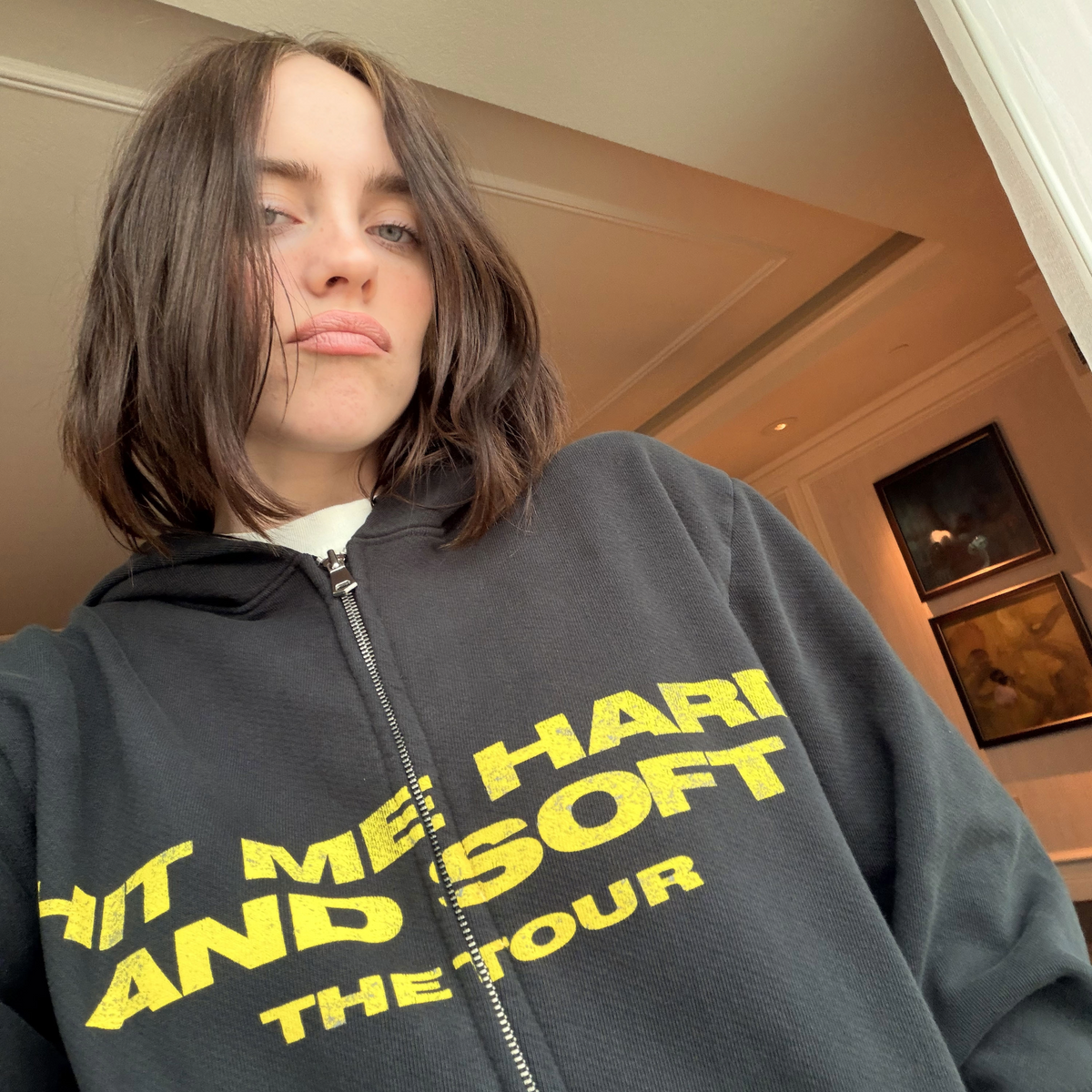 HIT ME HARD AND SOFT Live in 3D Hands Black Zip Hoodie