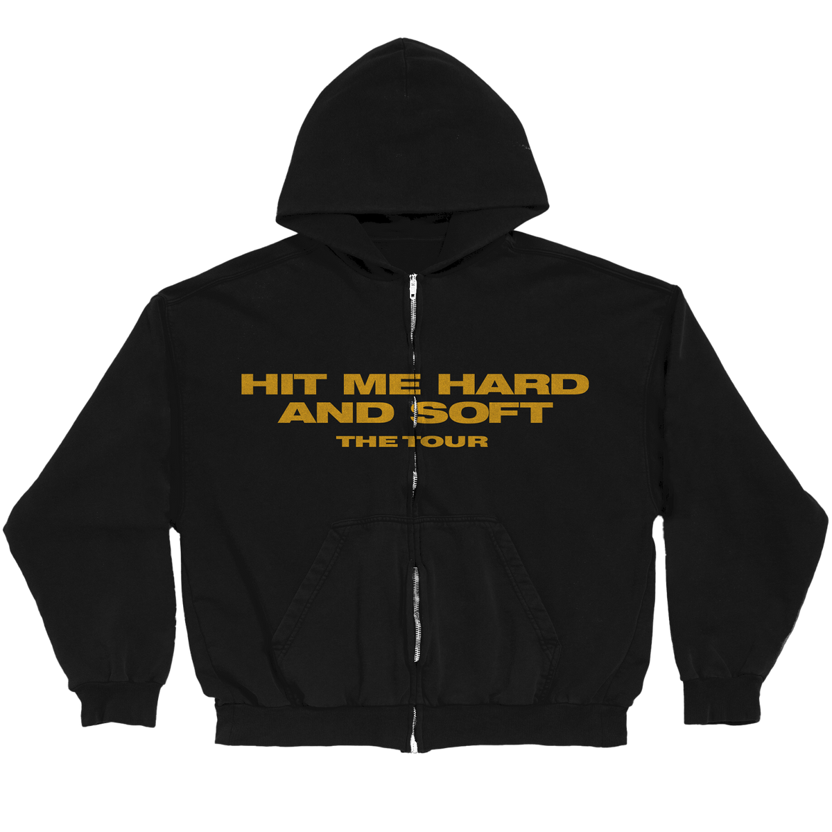 HIT ME HARD AND SOFT Live in 3D Hands Black Zip Hoodie
